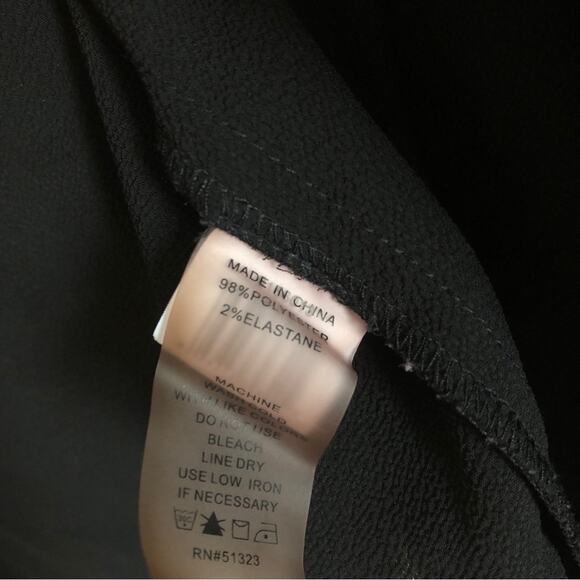 Vince Camuto Black Flutter Flounce Half Sleeves Semi-Sheer Blouse Top - Picture 6 of 7